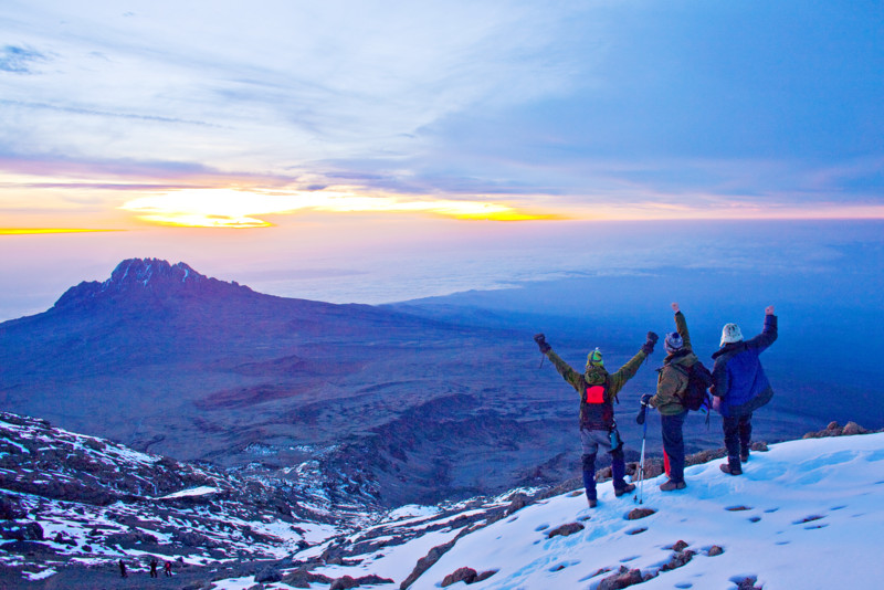 Snötäckta berg på Kilimanjaro