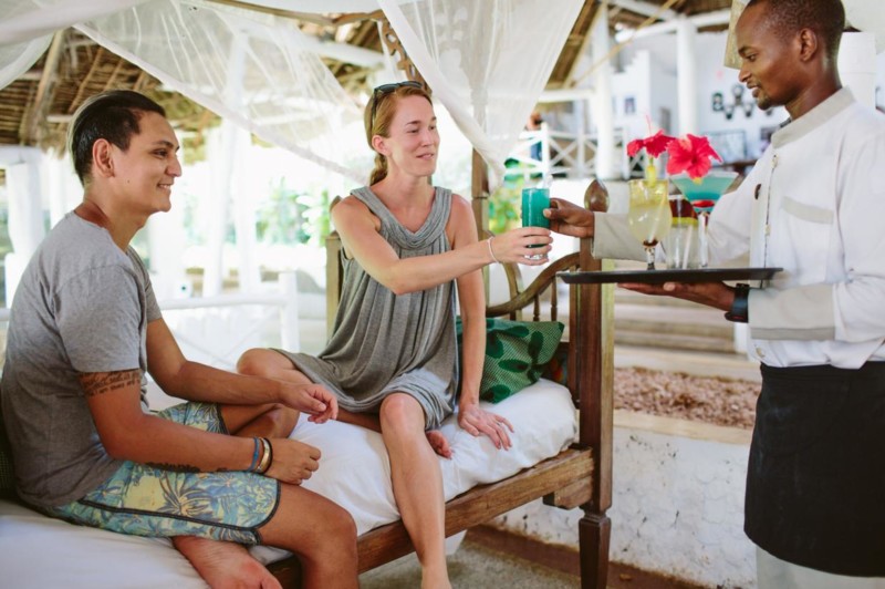 Drinkar på hotellet i Zanzibar