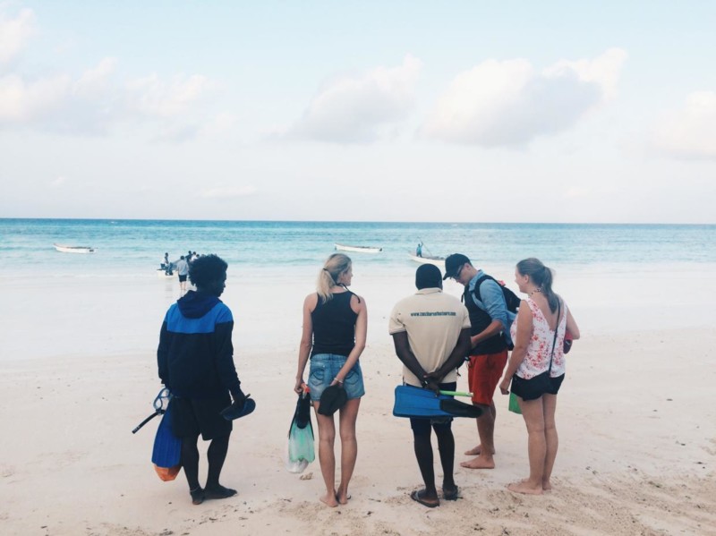 En vacker strand på Zanzibar